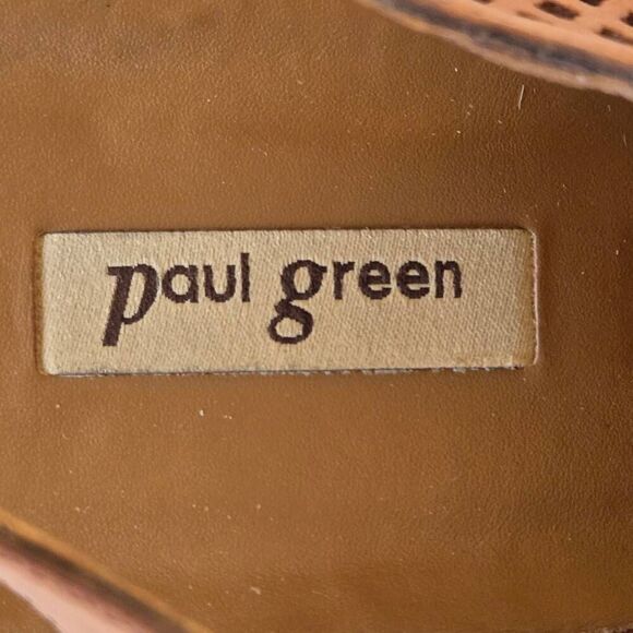 Paul Green Lois Perforated Leather Slingback Block Heel Sandal Size 8 - Picture 3 of 11